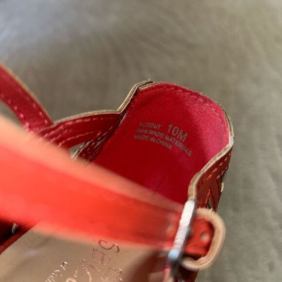 Sbicca Orange Strappy Wedge Heels - Picture 6 of 6